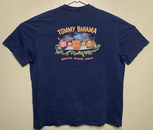 Tommy Bahama Herren XL Navy Blau Shake No Evil Stir No Evil Drink No Graphic Shirt - Bild 1 von 5