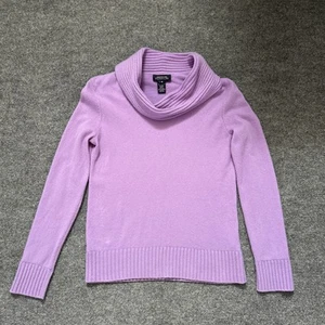 Jones New York Signature Sweater Women Medium 100% Cashmere Lilac Cowl Neck - Picture 1 of 7
