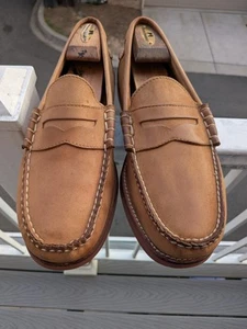 Scarpe mocassino GH Bass da uomo in pelle marrone marrone chiaro Weejuns Penny 10 D - Foto 1 di 21