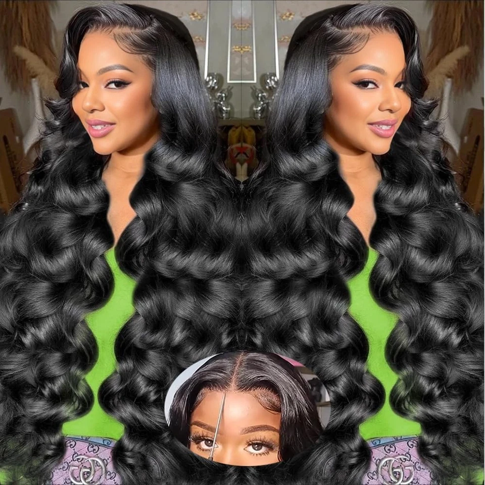 Glueless Wigs Human Hair Pre Plucked Pre Cut 4x4 Body Wave Lace Front Wigs - Image 1 of 4