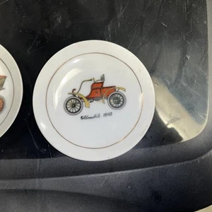 3 Porzellan alte Oldtimer Antik Auto Untersetzer Schmuck Schale - Bild 1 von 6