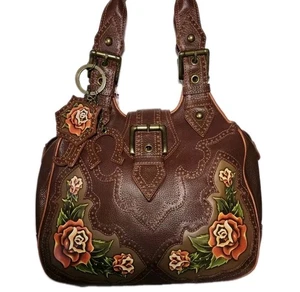 ISABELLA FIORE CHARMED WESTERN ROSE TATTOO BRITTA FLORAL SCHULTERTASCHE Y2K MP $695 - Bild 1 von 17
