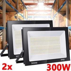 2x 300W Watt LED Flood Light Outdoor Garden Yard Security Floodlights Cool White - Picture 1 of 9