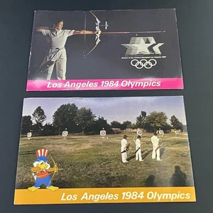2 Vintage 1984 Olympics Archery Los Angeles California CA Oversized Postcards - Picture 1 of 2