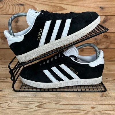 Adidas Trainers Womens Size UK 5 Gazelle Originals Black White Suede Shoes - Image 1 of 4