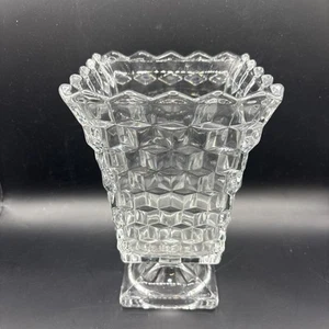 FOSTORIA American Flared Square-Foot Urn (Vase), 7 1/2"T, 5"Square, V VG Cond - Picture 1 of 7