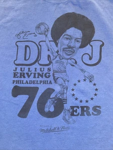 Mitchell & Ness Philadelphia 76ers Shirt Mens XL Blue Dr J Julius Erving NBA - Picture 1 of 9