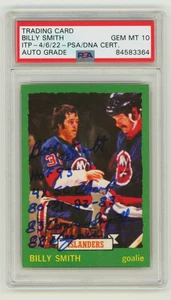 Billy Smith 1973-74 O-Pee-Chee OPC RC #142 ITP Signed w/ 4 Insc PSA 10 GEM MINT - Picture 1 of 1