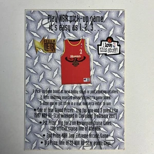 Adesivo carte da gioco Fleer Metal NBA Pick-Up 1996-97 Stacey Augmon Hawks - Foto 1 di 2