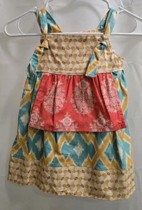 Vestito Bambina Swanky Baby Vintage Nodo Con Grembiule Attaccato 3 Stampe Taglia S - Foto 1 di 4