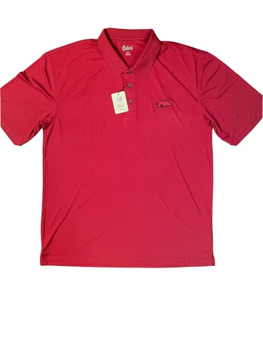 Arkansas Razorbacks Men’s Oxford America Polo Shirt Size 3X  Red cherry wine NWT Cover