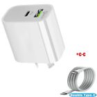 Dual Usb Wall Charger Fast Pd Power Adapter Type C Qc3.0 For Android Iphone Ipad