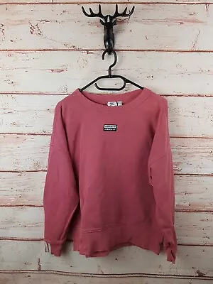 Adidas Womens Sweatshirt 10 Pink Originals Trefoil Jumper Sweater Sportswear • 13.41€