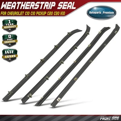 4x Front Weatherstrip Seal Window Sweep for Chevrolet C10 C10 Pickup C20 C30 K10 - Image 1 of 4