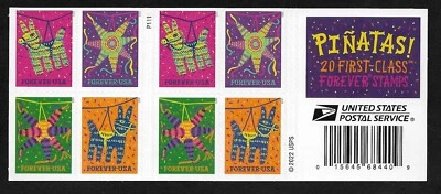 #5812-5815 (5815b) Piñatas! -2023 (forever) Issue-MNH Bkt Pane of 20 - Image 1 of 2