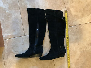 Anne Klein Women's Suede Over The Knee High Wedge Boots Akari ~ Size 9 1/2