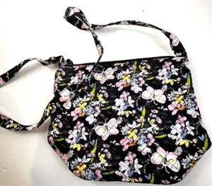 Vera Bradley Crossbody Bag Butterflies Pink Blue Quilted Cotton Cottage Preppy - Picture 1 of 9