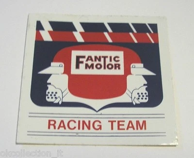 Original 1980s MOTORCYCLE STICKER / OLD STICKER FANTIC MOTOR RACING TEAM (cm 8x8)