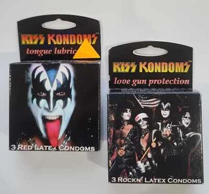 KISS KONDOMS PACK of 3 LATEX CONDOMS ~ Sealed - Picture 1 of 7