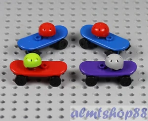 LEGO - 8 pcs Skateboards & Helmets Lot Minifigure Vehicle Surfboard Sports Town - Picture 1 of 1