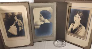 Ritratti 1918 Bellissima Donna Capelli Vintage Deco Jazz Flapper Orig Antico BW Lotto 3 - Foto 1 di 19