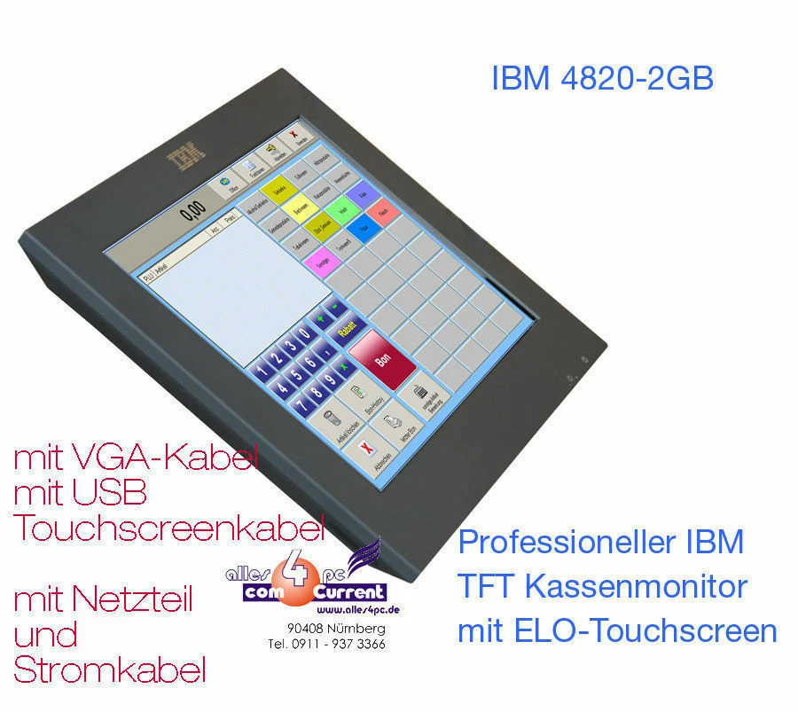 Professional IBM 12" POS Monitor Touchscreen Display Rotating Stand! - Image 1 of 1