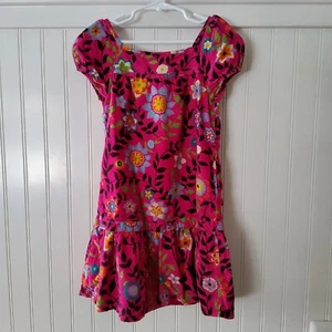 Gap Kids Corduroy Hot Pink Multi Color Floral Dress with Pockets Small - Picture 1 of 16