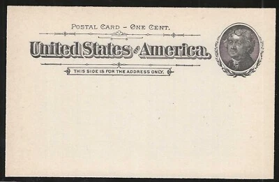 U.S., 1894, Scott #UX12, 1c Black on Buff, Postal Card, Unused, Very Fine - Image 1 of 2