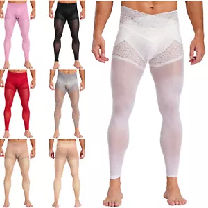 Men Tights Night Club Stockings Silky Underpants Panties High Waist Hosiery Fit - Picture 1 of 79