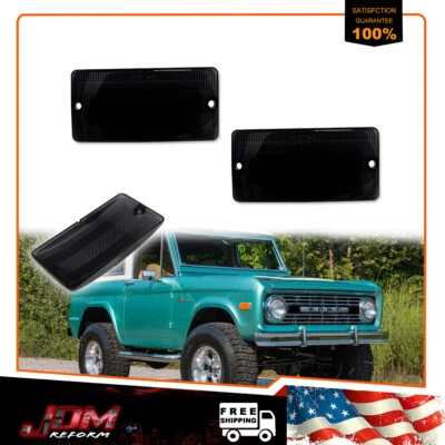 Lentes ahumadas para Ford Bronco 1969-1977 parrilla delantera estacionamiento luz de señal de giro 2x Foto 1 de 4
