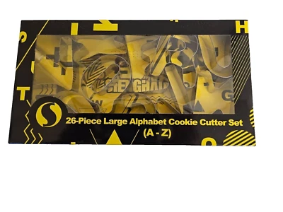 Juego de cortador de galletas o fondat alfabeto grande de 26 piezas color plata Foto 1 de 3