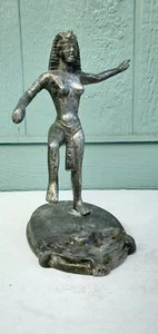 Antique 1920's 1930's Nude Egyptian Woman Aluminum Statue Ashtray Dancing Naked - Picture 1 of 18