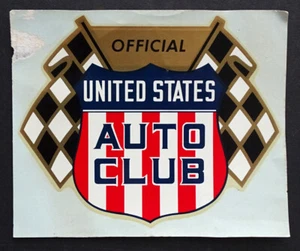 USAC Vintage UNITED STATES AUTO CLUB Car Racing RACE OFFICIAL Window Decal - Picture 1 of 2
