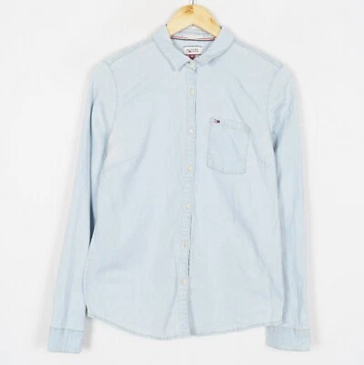 Camicia uomo denim HILFIGER taglia M blu elasticizzata tasche spalmate ma11547 - Immagine 1 di 4