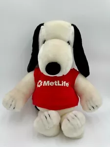 1958 OriginalDetermined Peanuts Snoopy Dog 21'' Stuff Plush Doll MetLife T-Shirt - Picture 1 of 8