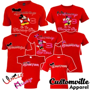 Camisetas Minnie Mickey Cumpleaños Niña Familia A juego Disney Viaje Fiesta de Vacaciones - Imagen 1 de 7
