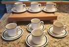 Wedgwood Caspian Oven to Table Set of 7 Teacups and saucers Made in England **