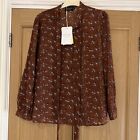 Flowered Brown Blouse 