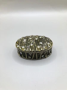 Mini Metall Emaille Bambus Schmuckschatulle mit Edelsteinen - Bild 1 von 9