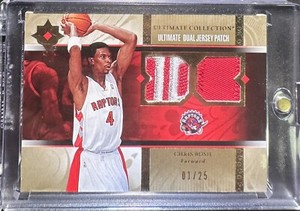 Chris Bosh 2006-07 UD Ultimate Collection 1/25 1/1 2 Color Game Used Logo Patch