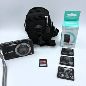 Panasonic Lumix DMC-SZ7 14.1MP 10x Black Digital w/ 8GB SD, 3x Batteries, Case - Picture 1 of 11
