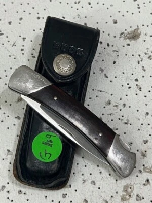 Vintage Buck 501 Lockback wood handle with Leather Original Buck Sheath — - Image 1 of 4