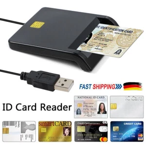 USB 2.0 Chipkartenleser Personalausweis Lesegerät Kartenleser für SIM ID Card - Bild 1 von 17