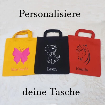 CREATIVE WONDERS Kinder Stofftasche Personalisiert Stoffbeutel Kindergarten Kindergartentasche