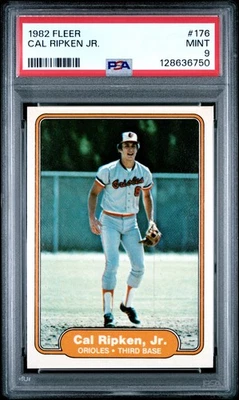 1982 FLEER #176 CAL RIPKEN JR. ROOKIE RC PSA 9 - Image 1 of 2