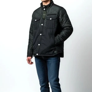 G-Star Raw Filch Overshirt NWT Men's Sz XL Black Green Quilted Utility Ripstop - Picture 1 of 9