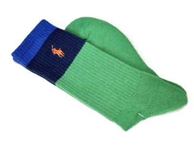 AUTÉNTICOS CALCETINES POLO ACANALADOS RALPH LAUREN * VERDE AZUL MARINO AZUL REAL * PARA HOMBRES 10-13 Foto 1 de 3