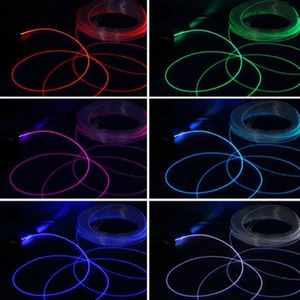 1.5/2/3/4mm Car Home LED Lighting Decor Clear PMMA Side Glow Fiber Optic Cable - Picture 1 of 62