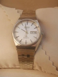 Seiko Superior 4883-8100 Vintage Day Date White Dial Round Quartz Men's Watch - Picture 1 of 16