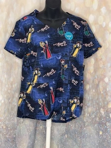 Disney's Hocus Pocus Tooniforms by Cherokee Uniforms Scrub Top Sz Medium - Picture 1 of 2